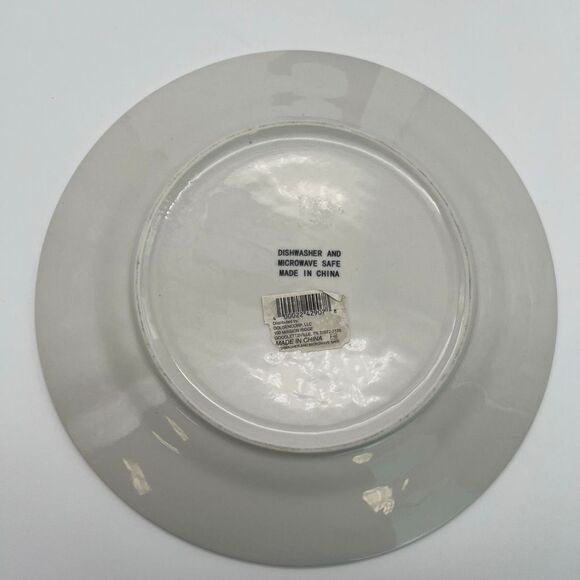 Winter Dinner Plate White Round Happy Holidays Snowflakes Snowman Couple Dish - Picture 5 of 12